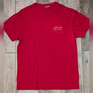 Celebrity Pink Vibrant Red Tee with Pocket